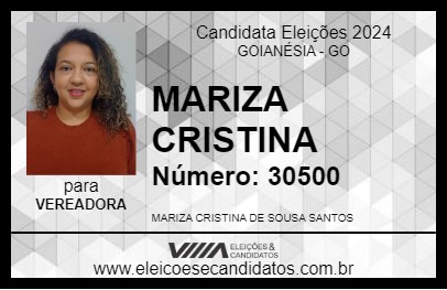 Candidato MARIZA CRISTINA 2024 - GOIANÉSIA - Eleições