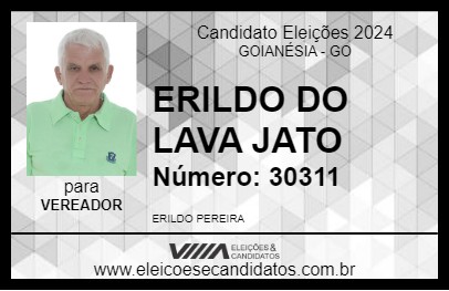 Candidato ERILDO DO LAVA JATO 2024 - GOIANÉSIA - Eleições