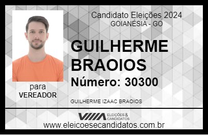 Candidato GUILHERME BRAOIOS 2024 - GOIANÉSIA - Eleições