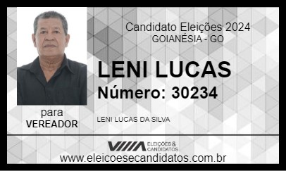 Candidato LENI LUCAS 2024 - GOIANÉSIA - Eleições