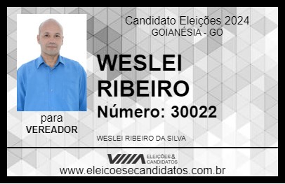 Candidato WESLEI RIBEIRO 2024 - GOIANÉSIA - Eleições