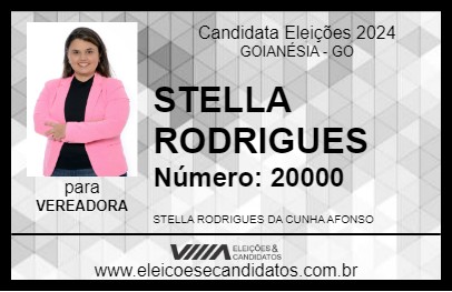 Candidato STELLA RODRIGUES 2024 - GOIANÉSIA - Eleições