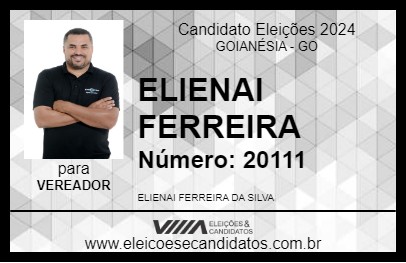 Candidato ELIENAI FERREIRA 2024 - GOIANÉSIA - Eleições