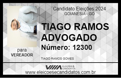 Candidato TIAGO RAMOS ADVOGADO 2024 - GOIANÉSIA - Eleições