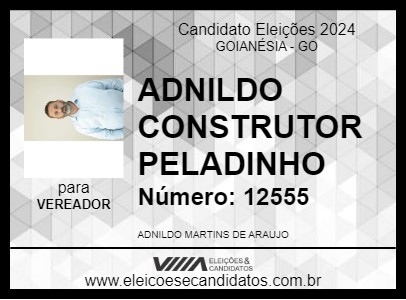 Candidato ADNILDO CONSTRUTOR PELADINHO 2024 - GOIANÉSIA - Eleições