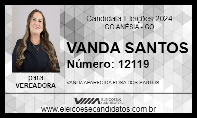 Candidato VANDA SANTOS 2024 - GOIANÉSIA - Eleições