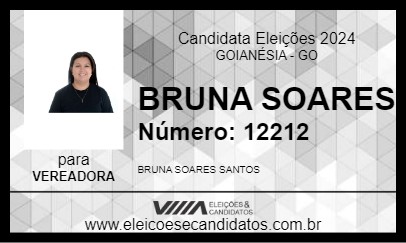 Candidato BRUNA SOARES 2024 - GOIANÉSIA - Eleições