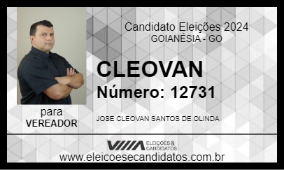 Candidato CLEOVAN 2024 - GOIANÉSIA - Eleições