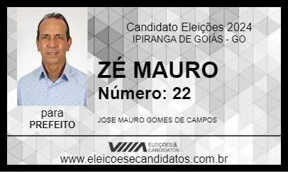 Candidato ZÉ MAURO 2024 - IPIRANGA DE GOIÁS - Eleições