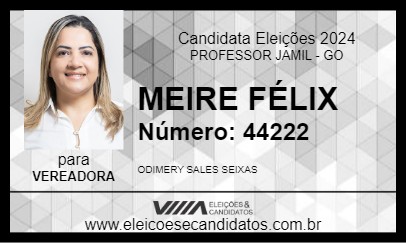 Candidato MEIRE FÉLIX 2024 - PROFESSOR JAMIL - Eleições