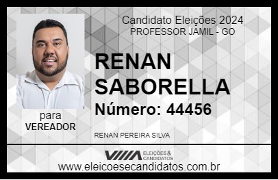 Candidato RENAN SABORELLA 2024 - PROFESSOR JAMIL - Eleições