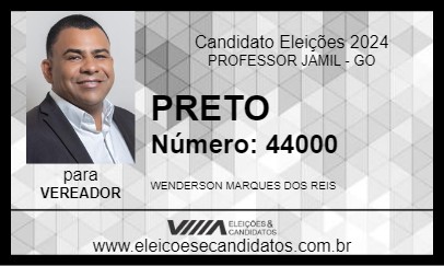 Candidato PRETO 2024 - PROFESSOR JAMIL - Eleições