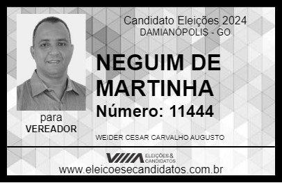 Candidato NEGUIM DE MARTINHA 2024 - DAMIANÓPOLIS - Eleições