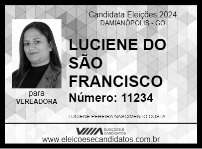 Candidato LUCIENE DO SÃO FRANCISCO 2024 - DAMIANÓPOLIS - Eleições