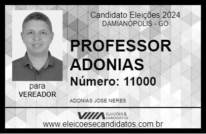 Candidato PROFESSOR ADONIAS 2024 - DAMIANÓPOLIS - Eleições