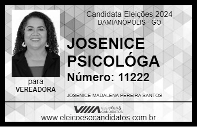 Candidato JOSENICE PSICOLÓGA 2024 - DAMIANÓPOLIS - Eleições