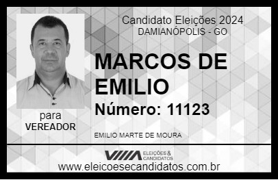 Candidato MARCOS DE EMILIO 2024 - DAMIANÓPOLIS - Eleições