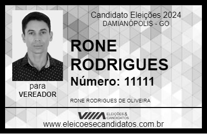 Candidato RONE RODRIGUES 2024 - DAMIANÓPOLIS - Eleições