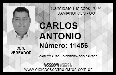 Candidato CARLOS ANTONIO 2024 - DAMIANÓPOLIS - Eleições