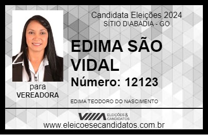 Candidato EDIMA SÃO VIDAL 2024 - SÍTIO D\ABADIA - Eleições