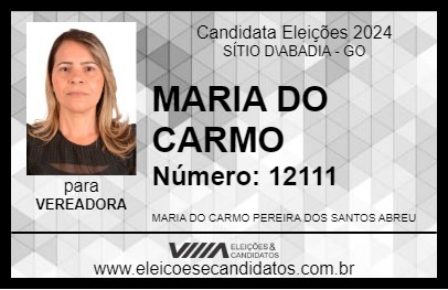 Candidato MARIA DO CARMO 2024 - SÍTIO D\ABADIA - Eleições