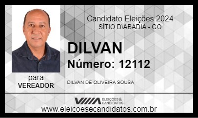 Candidato DILVAN 2024 - SÍTIO D\ABADIA - Eleições