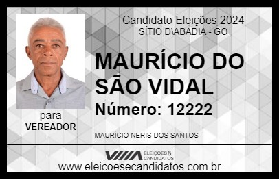 Candidato MAURÍCIO DO SÃO VIDAL 2024 - SÍTIO D\ABADIA - Eleições