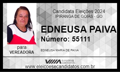 Candidato EDNEUSA PAIVA 2024 - IPIRANGA DE GOIÁS - Eleições