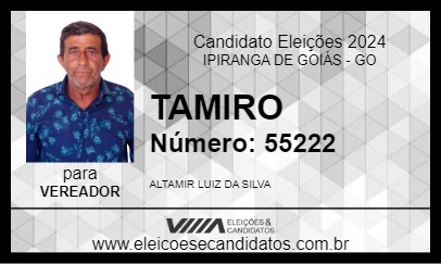 Candidato TAMIRO 2024 - IPIRANGA DE GOIÁS - Eleições