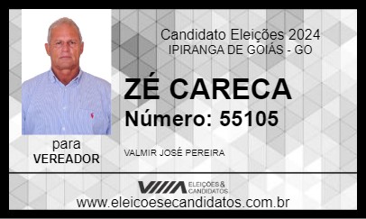 Candidato ZÉ CARECA 2024 - IPIRANGA DE GOIÁS - Eleições