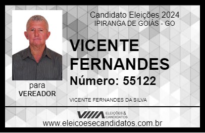 Candidato VICENTE FERNANDES 2024 - IPIRANGA DE GOIÁS - Eleições