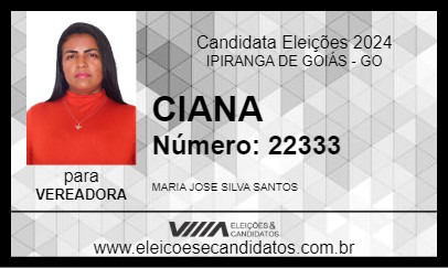 Candidato CIANA 2024 - IPIRANGA DE GOIÁS - Eleições