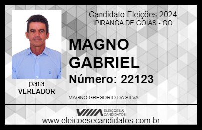 Candidato MAGNO GABRIEL 2024 - IPIRANGA DE GOIÁS - Eleições