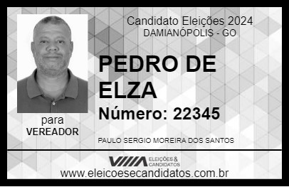 Candidato PEDRO DE ELZA 2024 - DAMIANÓPOLIS - Eleições