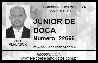 Candidato JUNIOR DE DOCA 2024 - DAMIANÓPOLIS - Eleições