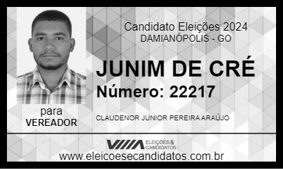 Candidato JUNIM DE CRÉ 2024 - DAMIANÓPOLIS - Eleições