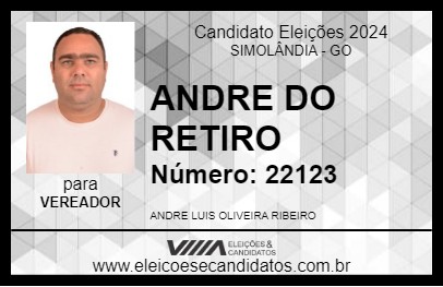 Candidato ANDRE DO RETIRO 2024 - SIMOLÂNDIA - Eleições