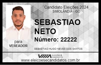 Candidato SEBASTIAO NETO 2024 - SIMOLÂNDIA - Eleições