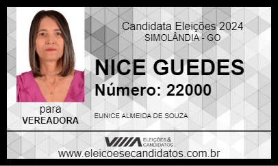 Candidato NICE GUEDES 2024 - SIMOLÂNDIA - Eleições