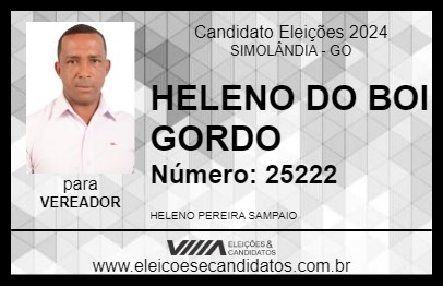 Candidato HELENO DO BOI GORDO 2024 - SIMOLÂNDIA - Eleições