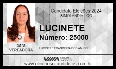 Candidato LUCINETE 2024 - SIMOLÂNDIA - Eleições