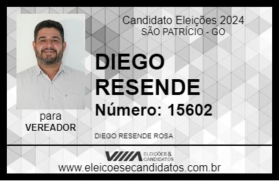 Candidato DIEGO RESENDE 2024 - SÃO PATRÍCIO - Eleições