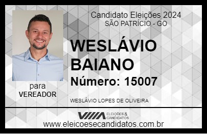 Candidato WESLÁVIO BAIANO 2024 - SÃO PATRÍCIO - Eleições