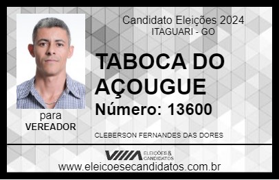 Candidato TABOCA DO AÇOUGUE 2024 - ITAGUARI - Eleições