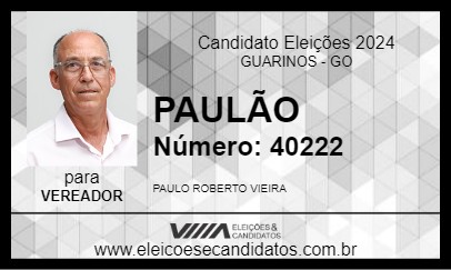 Candidato PAULÃO 2024 - GUARINOS - Eleições