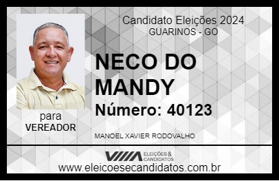 Candidato NECO DO MANDY 2024 - GUARINOS - Eleições