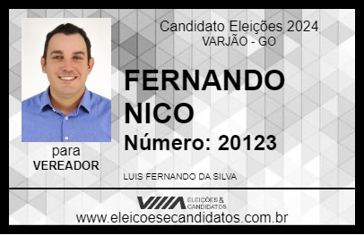 Candidato FERNANDO NICO 2024 - VARJÃO - Eleições