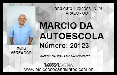 Candidato MARCIO DA AUTOESCOLA 2024 - ARAÇU - Eleições