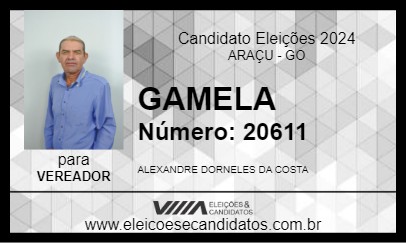 Candidato GAMELA 2024 - ARAÇU - Eleições