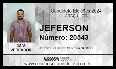 Candidato JEFERSON 2024 - ARAÇU - Eleições